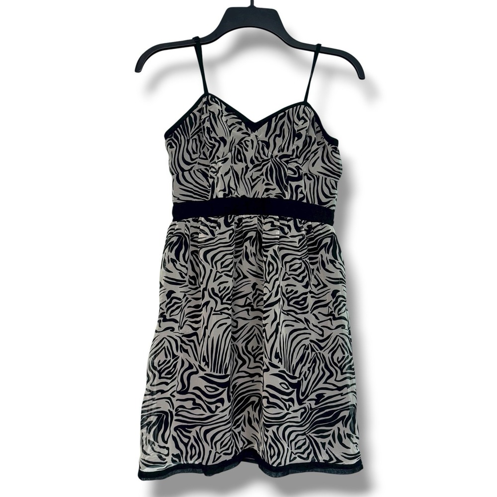 Women's Medium Y2k Babydoll Tank‎ Top Zebra Print 2000s Party Girl Paris Hilton